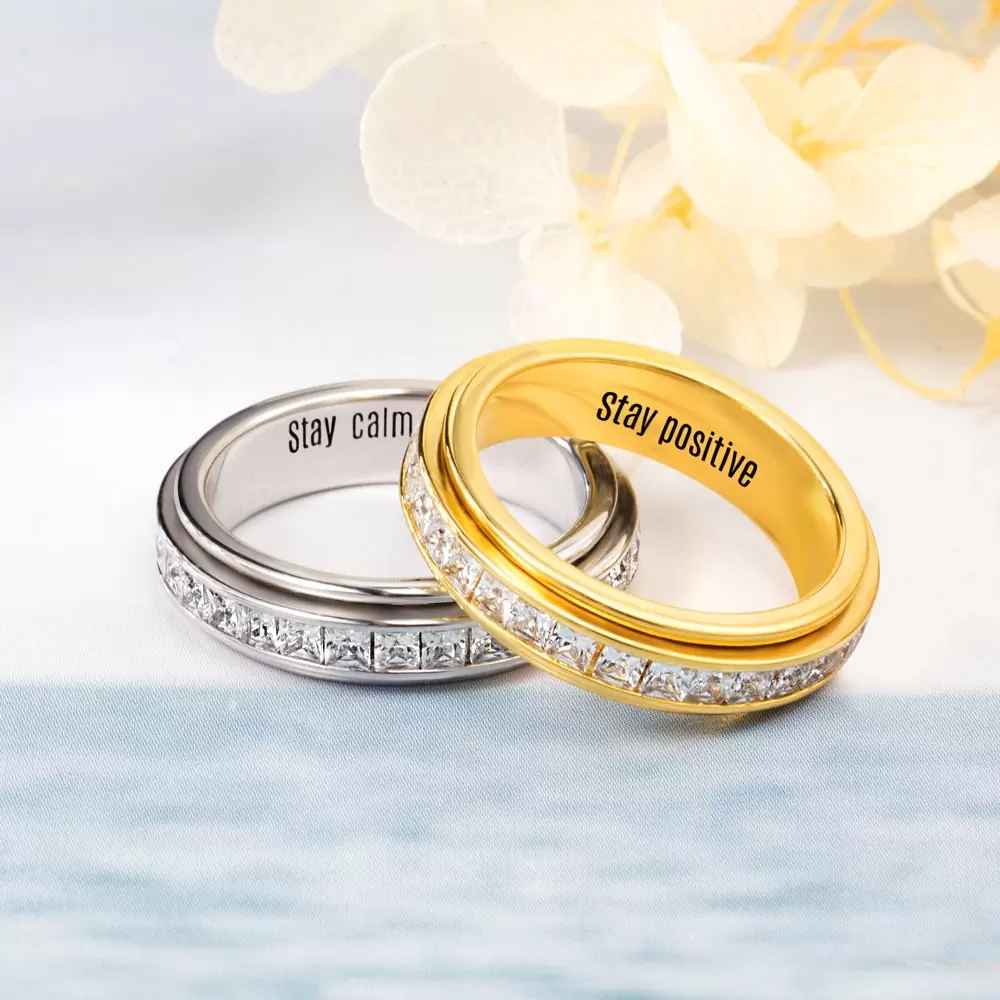 Meditation spinner ring for women and men