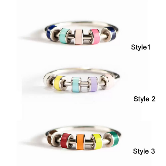 Minimalist Enamel Spinner Ring for Women – Anxiety Relief Fidget Spinning Ring