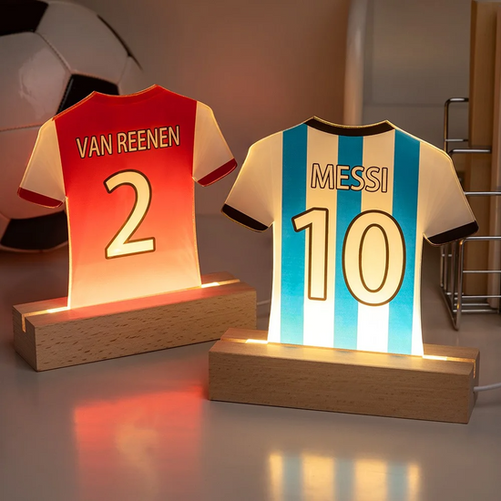 Custom Football Jersey Night Light – Personalized Name & Number LED Acrylic Lamp