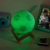 Personalized 3D football LED night light
Custom football lamp with remote control
Acrylic football night light with wooden base
Football themed bedroom decor lamp
Personalized sports LED table lamp close up