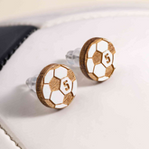 Personalized soccer number stud earrings
Engraved wood soccer earrings for sports lovers
Lightweight soccer mom earrings close up
Custom sports jewelry gift for soccer players
Wooden soccer stud earrings handmade design