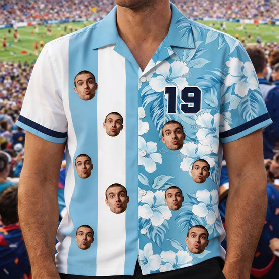 Custom Retro Football Jersey Aloha Apparel Hawaiian Shirt, Match Day Hawaiian Shirt, Soccer Fan Gift, Father&
