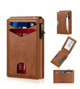 Pop up card holder wallet with ID window