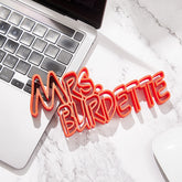 Personalized acrylic name plate with custom name for office workspace