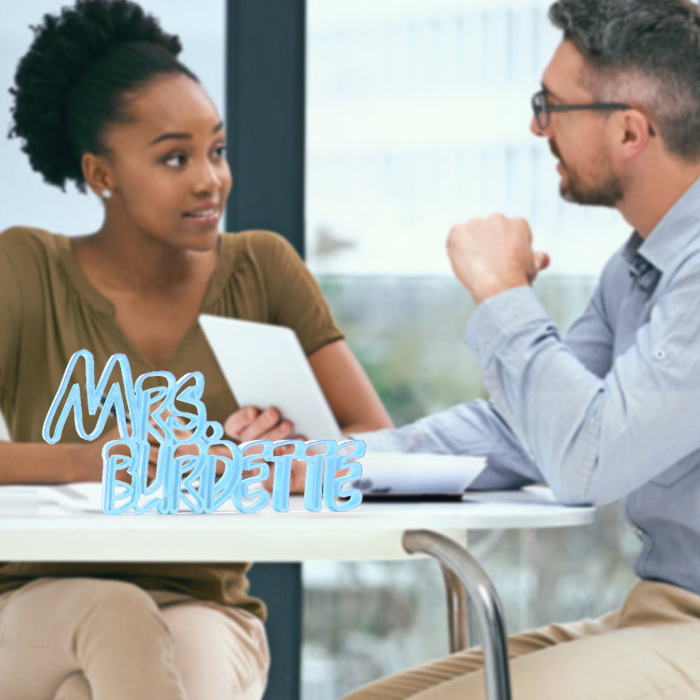 Personalized desk plaque for colleague office desk decor