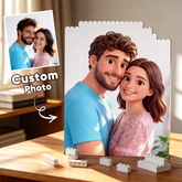 Family photo brick frame gift close up