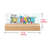 Cute apple pencil teacher desk accessory close up