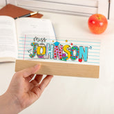 Custom teacher desk sign with cute classroom theme