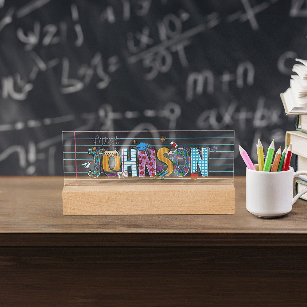Teacher appreciation acrylic desk decoration with base