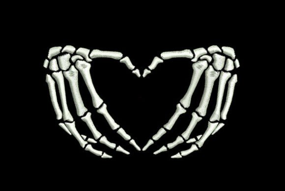 Halloween skeleton hands embroidery design