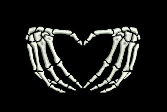 Halloween skeleton hands embroidery design