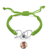 Personalized woven photo bracelet gift