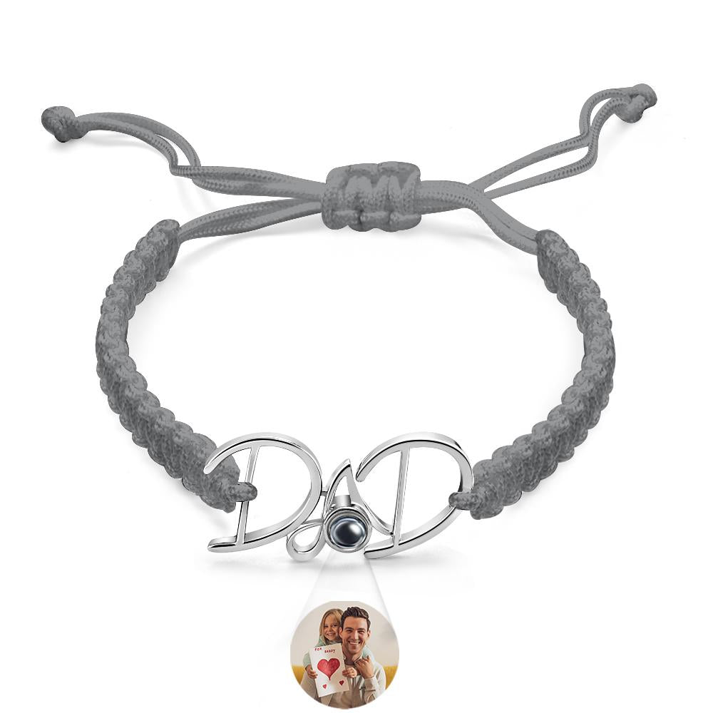 Braided bracelet with hidden photo projection